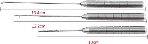 3Pcs Fishing Bait Needle Set, Aluminum Alloy Baiting Needle Tool, 3 in 1 Fish Rigging Needles, Portable Fishing Baiting Needles for Fish Preparation, Making Rigs, Sliver in Saudi Arabia
