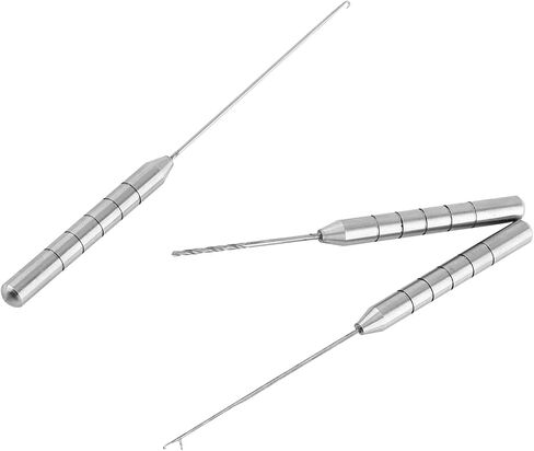 3Pcs Fishing Bait Needle Set, Aluminum Alloy Baiting Needle Tool, 3 in 1 Fish Rigging Needles, Portable Fishing Baiting Needles for Fish Preparation, Making Rigs, Sliver in Saudi Arabia