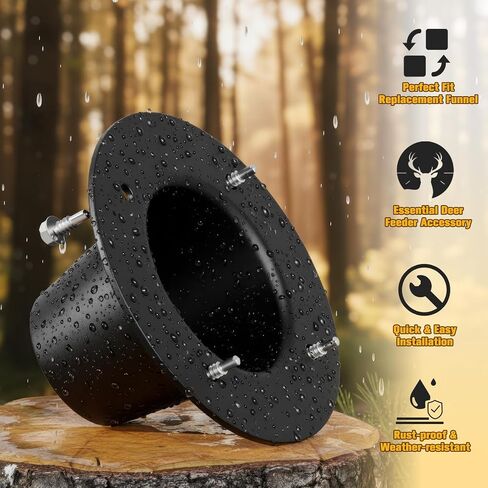 2" Drop Funnel for Deer Feeder, Smooth Jam-Free Feed Flow, Durable Replacement Funnel with Mounting Hardware, Easy Installation in Saudi Arabia