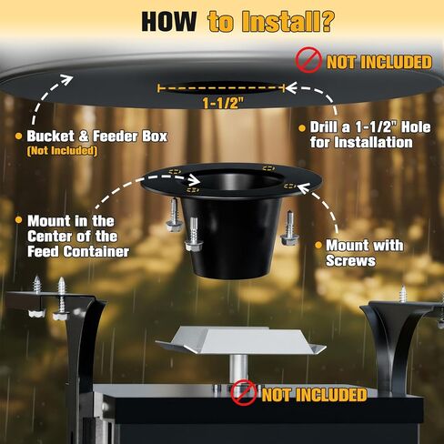 2" Drop Funnel for Deer Feeder, Smooth Jam-Free Feed Flow, Durable Replacement Funnel with Mounting Hardware, Easy Installation in Saudi Arabia