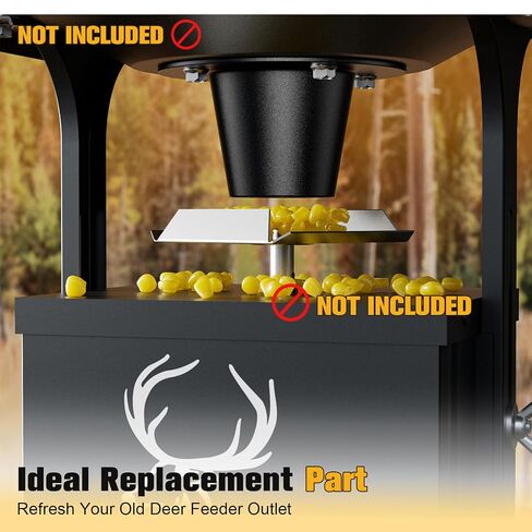 2" Drop Funnel for Deer Feeder, Smooth Jam-Free Feed Flow, Durable Replacement Funnel with Mounting Hardware, Easy Installation in Saudi Arabia
