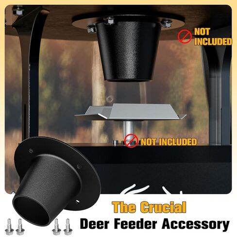 2" Drop Funnel for Deer Feeder, Smooth Jam-Free Feed Flow, Durable Replacement Funnel with Mounting Hardware, Easy Installation in Saudi Arabia