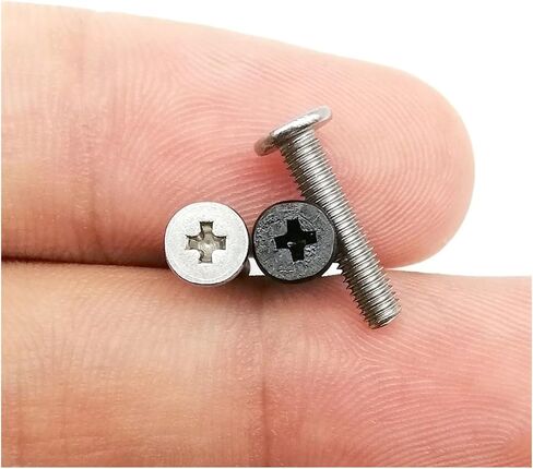 50pcs M1.2 M1.4 M1.6 M2 M2.5 M3 M4 Small Ultrathin Wafer Flat Head Screw Bolt for Laptop Notebook Phone Glasses(Silver,4mm,M2.5) in Kuwait