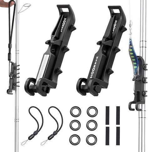HOOK-EZE Fly Fishing Rod Holder, 2026 New 6-in-1 Fishing Tool Kit, Hands-Free Fish Bait Holder & Fishing Accessories, Multi-Function Fish Gear with EPDM Rubber Ring, Fishing Gift for Man (2 Pack) in Kuwait