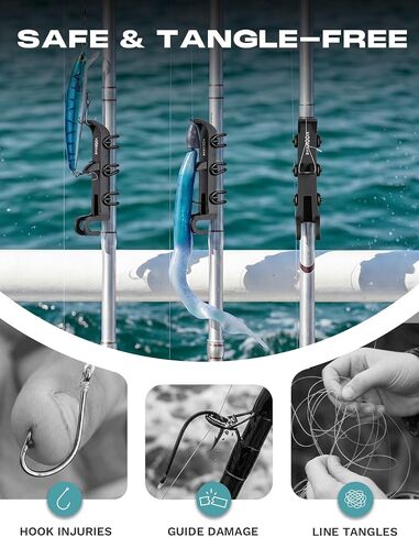 HOOK-EZE Fly Fishing Rod Holder, 2026 New 6-in-1 Fishing Tool Kit, Hands-Free Fish Bait Holder & Fishing Accessories, Multi-Function Fish Gear with EPDM Rubber Ring, Fishing Gift for Man (2 Pack) in Kuwait