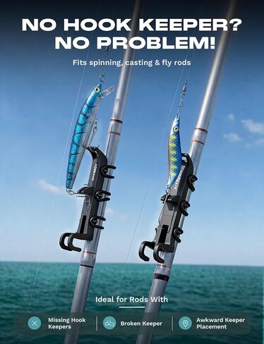 HOOK-EZE Fly Fishing Rod Holder, 2026 New 6-in-1 Fishing Tool Kit, Hands-Free Fish Bait Holder & Fishing Accessories, Multi-Function Fish Gear with EPDM Rubber Ring, Fishing Gift for Man (2 Pack) in Kuwait