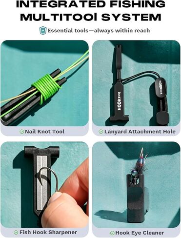 HOOK-EZE Fly Fishing Rod Holder, 2026 New 6-in-1 Fishing Tool Kit, Hands-Free Fish Bait Holder & Fishing Accessories, Multi-Function Fish Gear with EPDM Rubber Ring, Fishing Gift for Man (2 Pack) in Kuwait