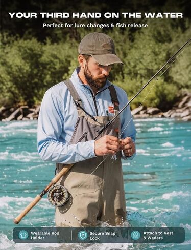 HOOK-EZE Fly Fishing Rod Holder, 2026 New 6-in-1 Fishing Tool Kit, Hands-Free Fish Bait Holder & Fishing Accessories, Multi-Function Fish Gear with EPDM Rubber Ring, Fishing Gift for Man (2 Pack) in Kuwait