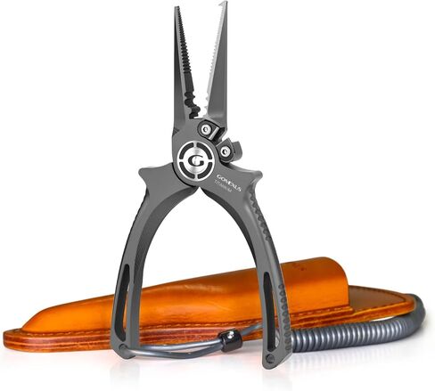 GOMEXUS Titanium Fishing Pliers 6.5'' with Side Cutters, Never Rust Hook Remover, Saltwater Resistant Fishing Tools for Inshore, Nearshore, Jigging Fishing (Straight Nose, 6.5 INCHES) in Kuwait