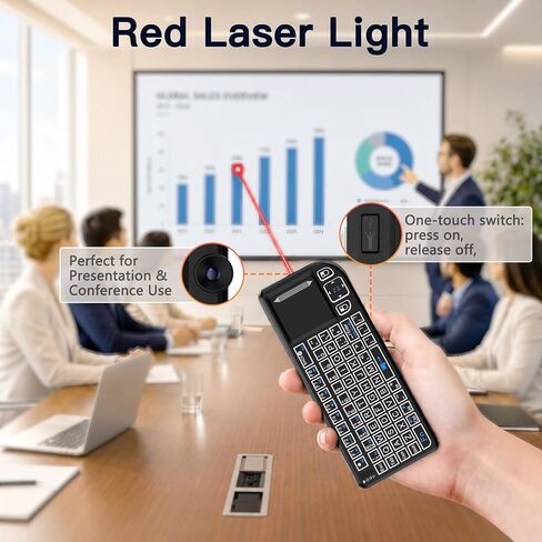 Mini Wireless Bluetooth Keyboard with Touchpad, 2.4G + Bluetooth Dual Mode 7-Color Backlit, Rechargeable and Compact for iPad, Mac, Windows & Android. Ideal for Travel, Office and Home Use (Black). in Saudi Arabia
