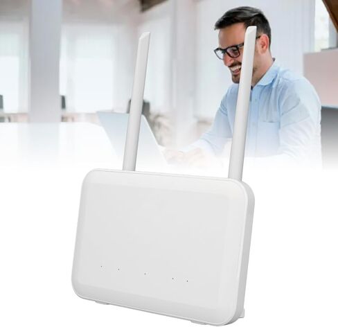 4G LTE CPE Router, 300Mbps Router with 2 Antennas, SIM Card Slot, LAN Port, Battery Power for Europe, Asia, Africa (US Plug) in Kuwait
