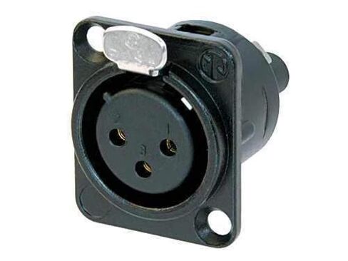 Neutrik 3-Pin Female XLR Chassis Panel Mount, Black Metal Case, Gold Contacts with Screw Terminals in Saudi Arabia