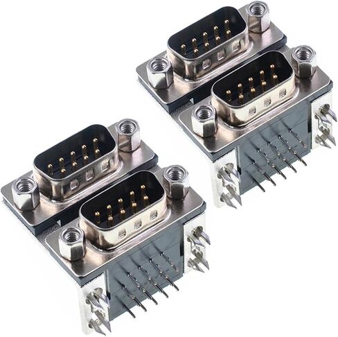 DB9 Double Male PCB Mount Connector 90° Right Angle 2 Pack in Kuwait