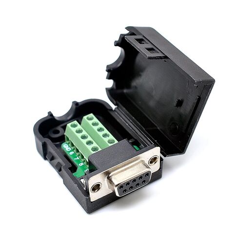 2PCS DB9 Female Screw Terminal Breakout Adapter, Solderless D-Sub 9 Pin RS232 Serial Port Terminal Block with Case in Kuwait