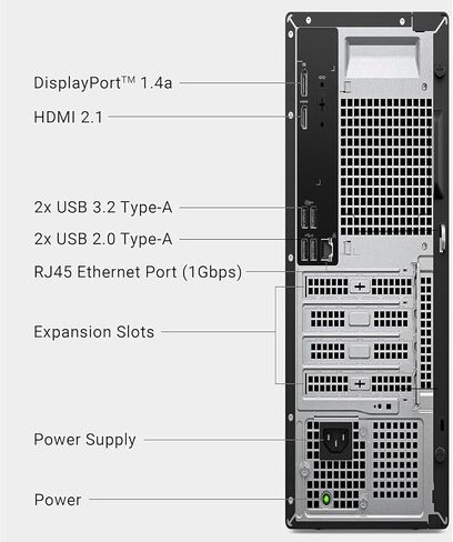 Customized Dell Pro Slim QCS1250 Business Desktop Computer, Intel Core Ultra 5 235, 32GB DDR5 1TB PCIe, Up to 64GB RAM 4TB SSD, Dual 4K Monitor Support, USB-C, Wi-Fi, Wired KB&Mouse, Win11 Pro in Kuwait
