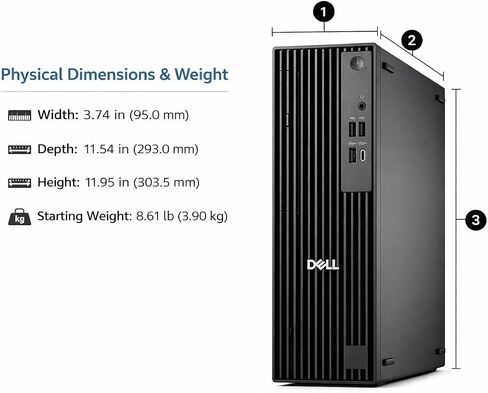 Customized Dell Pro Slim QCS1250 Business Desktop Computer, Intel Core Ultra 5 235, 32GB DDR5 1TB PCIe, Up to 64GB RAM 4TB SSD, Dual 4K Monitor Support, USB-C, Wi-Fi, Wired KB&Mouse, Win11 Pro in Kuwait