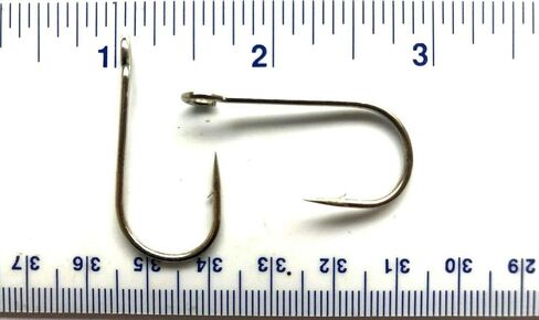 100 Gerry's Tackle 9171 6X Strong Nickel Plated Open Eye Siwash Hooks Size 1/0 in Kuwait