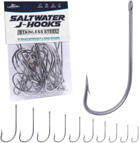 Stainless-Steel-Saltwater-Fishing-Hooks-3X-Strong-Long-Shank-J-Hooks #2-8/0 in Saudi Arabia