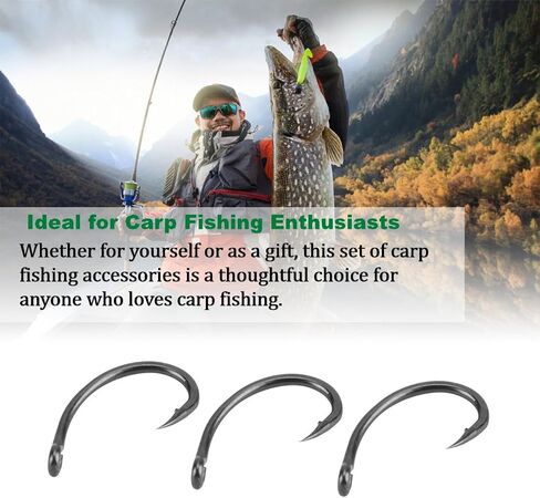 30 Pcs Carp Fishing Ronnie Rig Hook Bait Stoppers and Screws Terminal Tackle Set for Easy Bait Connection Carp Fishing Accessories Equipment Kit in Saudi Arabia