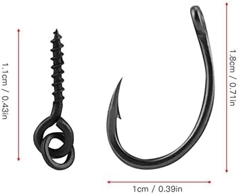 30 Pcs Carp Fishing Ronnie Rig Hook Bait Stoppers and Screws Terminal Tackle Set for Easy Bait Connection Carp Fishing Accessories Equipment Kit in Saudi Arabia