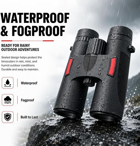 10x42 ED Binoculars for Adults, Compact Waterproof Binoculars with 42mm Objective Lens for Bird Watching, Cruise Ship, Travel and Concerts in Kuwait