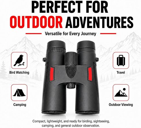 10x42 ED Binoculars for Adults, Compact Waterproof Binoculars with 42mm Objective Lens for Bird Watching, Cruise Ship, Travel and Concerts in Kuwait