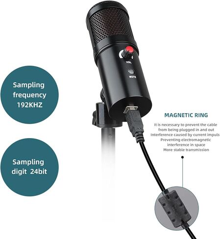 USB Microphone RGB Fill Light Kit with OneKey Mute for Podcast in Kuwait