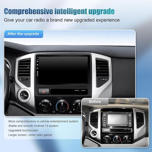 Android 13 4Core 64G Upgrade Car Radio Stereo for Toyota Tacoma 2005-2015 with CarPlay & Android Auto Head Unit, 9" QLED IPS Touchscreen/GPS Navigation/HD Backup Camera/SWC/FM in Saudi Arabia