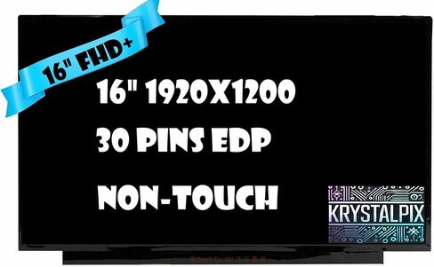 New KrystalPix LCD Display FITS- Replacement LCD for ASUS Vivobook K3605V K3605VU 16" FHD+ Display Panel 1920x1200 30 Pins 60 Hz LCD Non-Touch Screen Replacement in Kuwait