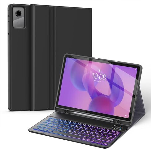 Supveco Keyboard Case for Lenovo Idea Tab 11 Inch 2025,Book Black in Saudi Arabia
