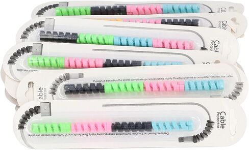 Silicone Spiral Charging Cable Protectors 20 Pack with 4 Colors 80 Pcs, Cord Wrap for Phone Charger Laptop Computer USB Cable in Kuwait