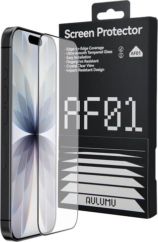 Aulumu AF01 iPhone 17 Pro Screen Protector | Eco-Bubble-and-Dust-Free Box | Scratch & Smudge Resistant | HD Tempered Glass | Military Grade Shatterproof & Ultra Durable | Easy Installation in Kuwait