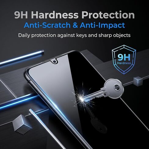 Geviaho For Samsung Galaxy S21 Plus Privacy Screen Protector 2+2 Pack, Anti Spy Tempered Glass 9H Hardness with 2 Pack Camera Lens Protector, Private Guard Bubble Free Case Friendly for S21 Plus in Kuwait