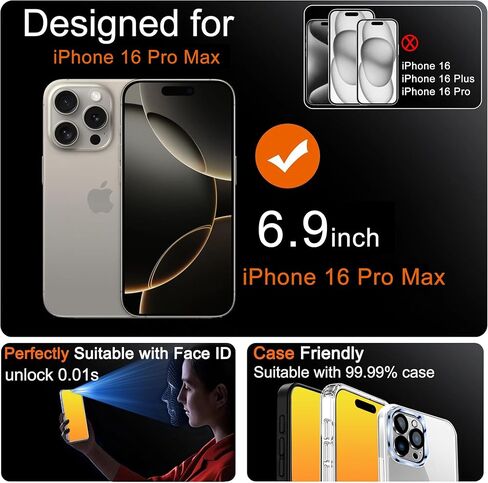 Privacy Screen Protector for iPhone 16 Pro Max 2 Pack (Gold) in Saudi Arabia
