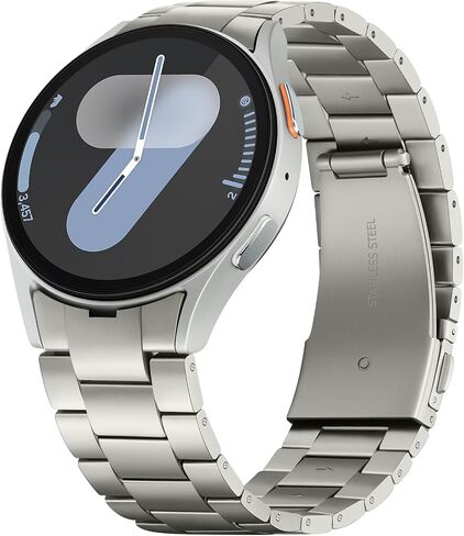 Anlinser Titanium Bands Compatible with Samsung Galaxy Watch 7/6/5/4/FE Band 44mm 40mm, for Galaxy Watch 6 Classic 47mm 43mm/5 Pro 45mm, No Gap Lightweight Metal Strap for Women Men (Black) in Saudi Arabia