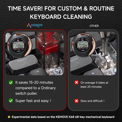 KEMOVE P10 & P11 Mechanical Keyboard Tool Kit,P10 2-in-1 Switch & Keycap Puller (304 Stainless Steel, Black Translucent) + P11 4-Key Keycap Puller (PC/420HC Steel, White) in Kuwait