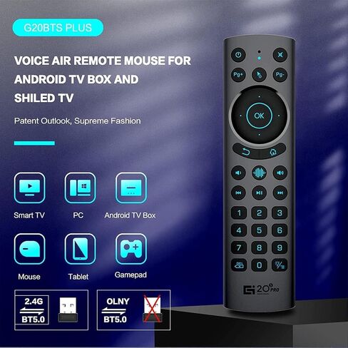 Bluetooth Voice Remote Control for Smart TVs, Universal Voice Remote Control with USB Transmitter Infrared Learning Function Suitable for Computers Projectors Android TV Box, TV Stick in Kuwait