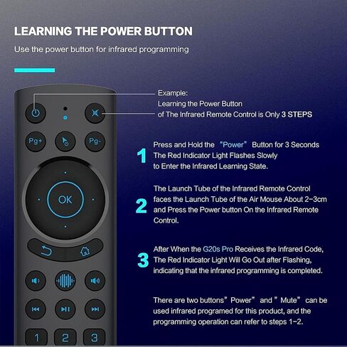 Bluetooth Voice Remote Control for Smart TVs, Universal Voice Remote Control with USB Transmitter Infrared Learning Function Suitable for Computers Projectors Android TV Box, TV Stick in Kuwait