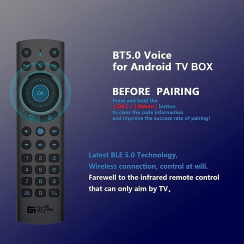 Bluetooth Voice Remote Control for Smart TVs, Universal Voice Remote Control with USB Transmitter Infrared Learning Function Suitable for Computers Projectors Android TV Box, TV Stick in Kuwait