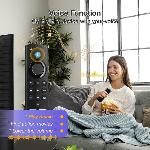 Replacement Voice Remote for All FireStick Series,Compatible with Fire Smart TVs Stick(2nd Gen,3rd Gen,Lite,4K,4K Max),TVs Cube(1st Gen,2nd Gen),for Smart TV(3rd Gen) in Kuwait