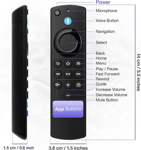 Replacement Voice Remote for All FireStick Series,Compatible with Fire Smart TVs Stick(2nd Gen,3rd Gen,Lite,4K,4K Max),TVs Cube(1st Gen,2nd Gen),for Smart TV(3rd Gen) in Kuwait