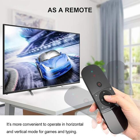 Yatao W1 Universal TV Remote Air Mouse, Wireless Keyboard Fly Mouse 2.4GHz Connection Air Remote Keyboard Mouse for Android TV Box/PC/Smart TV/Projector/HTPC/All-in-one PC/TV1 in Kuwait