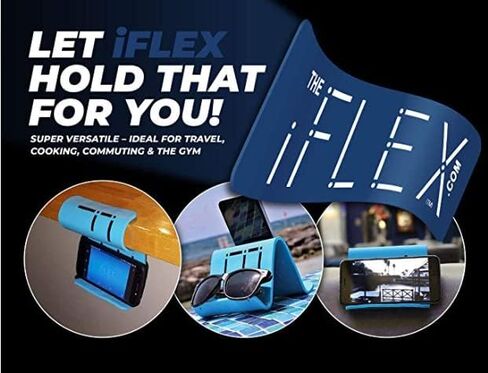 iFLEX Cell Phone Stand and Tablet Stand for Air Travel, Work and Home- Flexible Phone Holder is the Perfect iPhone Stand and Holds Any Mobile Device- Non-Slip Grip, Strong and Durable- Dark Navy Blue in Kuwait