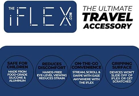 iFLEX Cell Phone Stand and Tablet Stand for Air Travel, Work and Home- Flexible Phone Holder is the Perfect iPhone Stand and Holds Any Mobile Device- Non-Slip Grip, Strong and Durable- Dark Navy Blue in Kuwait