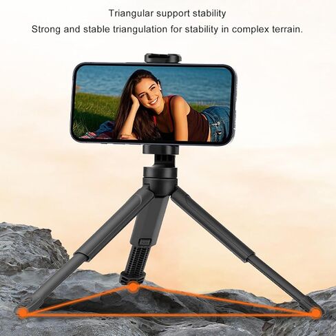 Phone Extendable Tripod, 8cm to 11cm Selfie Stick Tripod with Remote Control and Holder, Lightweight Portable Foldable Stand for Phone, Photography, and Videography in Kuwait