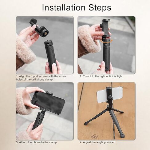 Phone Extendable Tripod, 8cm to 11cm Selfie Stick Tripod with Remote Control and Holder, Lightweight Portable Foldable Stand for Phone, Photography, and Videography in Kuwait