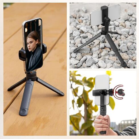 Phone Extendable Tripod, 8cm to 11cm Selfie Stick Tripod with Remote Control and Holder, Lightweight Portable Foldable Stand for Phone, Photography, and Videography in Kuwait