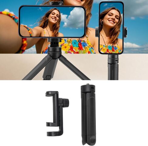 Phone Extendable Tripod, 8cm to 11cm Selfie Stick Tripod with Remote Control and Holder, Lightweight Portable Foldable Stand for Phone, Photography, and Videography in Kuwait