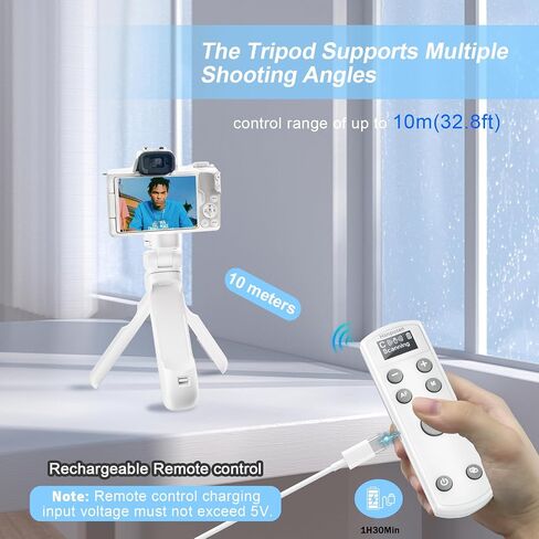 Hanpusen Tripod for Canon Camera, Wireless Shooting Grip with Remote Control - Tripod Stand with Rechargeable Shutter Release for R8/G7 X III/R50/R10/R100/M50/M200/M6 II/G5 X II, Replace HG-100TBR in Kuwait