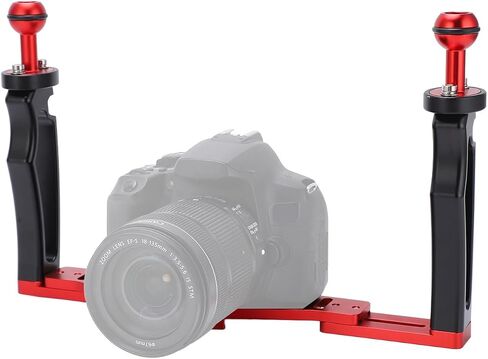 Underwater Tray Stabilizer with Double Handle Lightweight Sturdy Holder for SLR Cameras, Sports Cameras, Dive Lights 23.5 Oz Aluminum Alloy in Kuwait